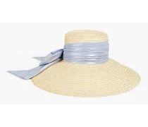 Mirabel bow-embellished straw sunhat - Neutral