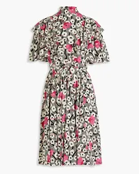 Valentino Garavani Ruffled floral-print silk crepe de chine dress - White White