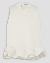 Lanvin Ruffled charmeuse top - White White