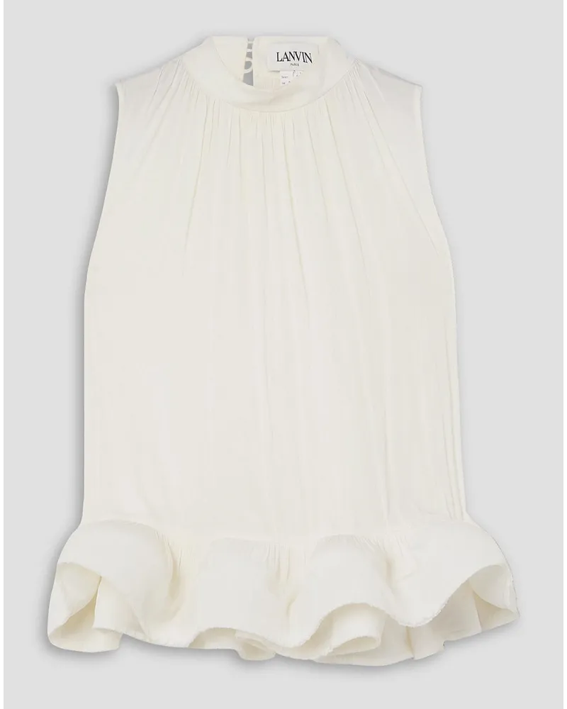 Lanvin Ruffled charmeuse top - White White