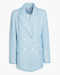 Rebecca Vallance Charlene double-breasted striped tweed blazer - Blue Blue