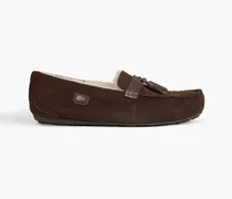 Hamilton shearling-lined suede slippers - Brown