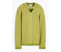 Cutout ribbed cotton sweater - Green