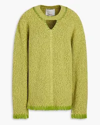 3.1 phillip lim Cutout ribbed cotton sweater - Green Green