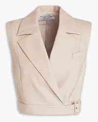 Anna Quan Cropped wool-blend twill vest - Neutral Neutral