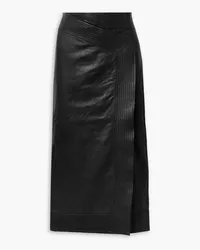 Johanna Ortiz Winter Scents wrap-effect leather midi skirt - Black Black