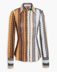 Missoni Metallic crochet-knit shirt - Brown Brown