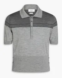 Thom Browne Wool-blend jacquard polo shirt - Gray Gray