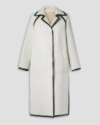 Akris Kevin reversible leather-trimmed quilted shell coat - White White