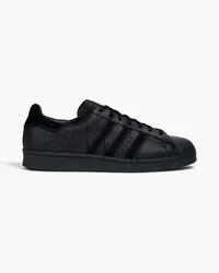 Y-3 Superstar embroidered leather sneakers - Black Black