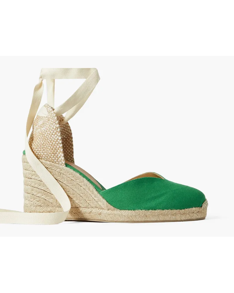 Castañer Chiara 80 canvas wedge espadrilles - Green Green