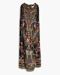 Camilla Embellished printed silk crepe de chine maxi dress - Black Black