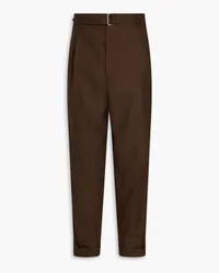 Officine Generale Belted wool pants - Brown Brown