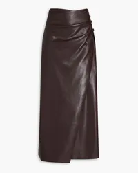 Nanushka Draped faux leather wrap skirt - Brown Brown