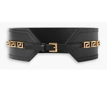 Versace Embellished leather waist belt - Black Black