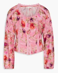 LoveShackFancy Nayeem floral-print cotton-jacquard top - Pink Pink