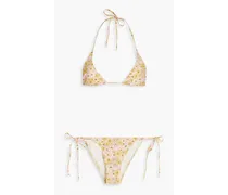 Pamela floral-print triangle bikini - Pink