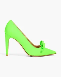 RED Valentino Bow-embellished neon faux leather pumps - Green Green