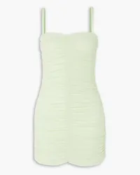 Marysia Vendue ruched stretch-tulle mini dress - Green Green