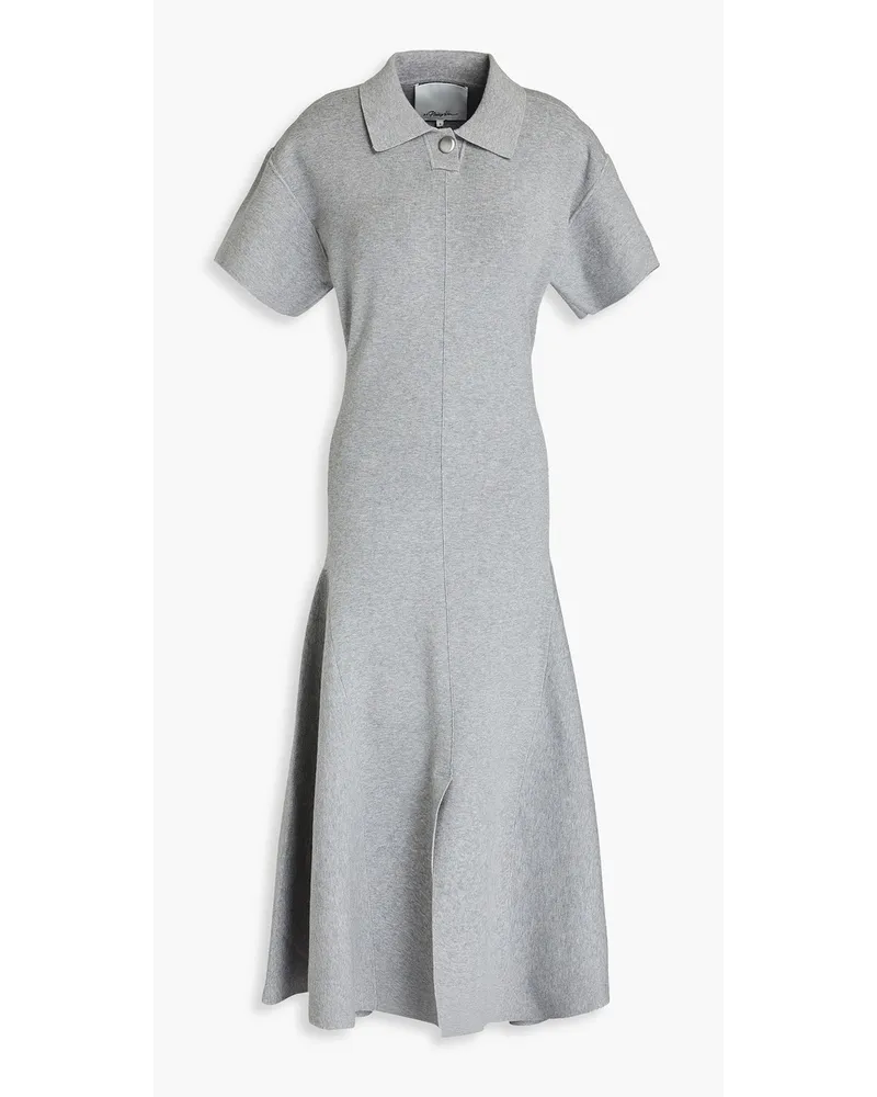 3.1 phillip lim Ribbed-knit midi shirt dress - Gray Gray