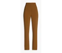 Stretch-crepe straight-leg pants - Brown
