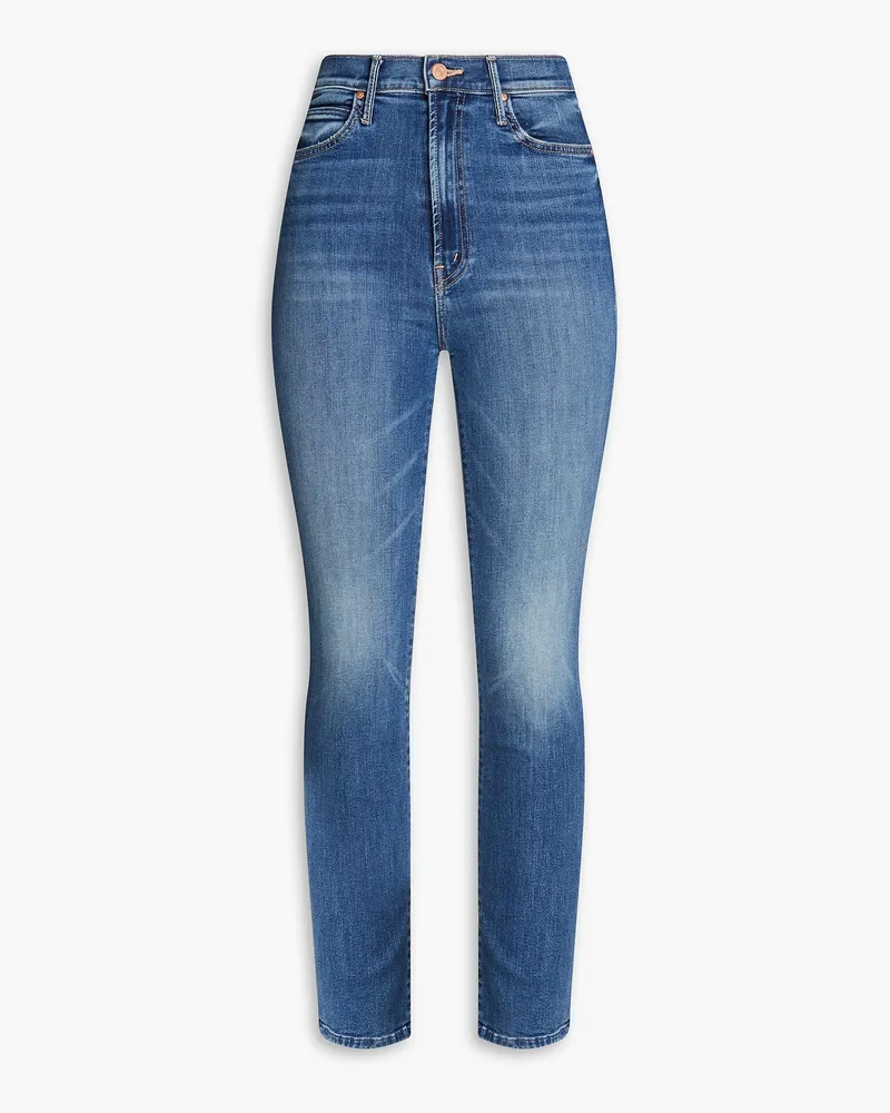 Mother The Swooner Rascal faded high-rise slim-leg jeans - Blue Blue