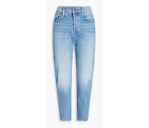 Cropped mid-rise tapered jeans - Blue