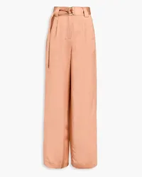 Zimmermann Belted shantung wide-leg pants - Pink Pink