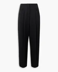 TOD'S Pleated wool-twill tapered pants - Black Black