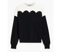 Two-tone knitted sweater - Black