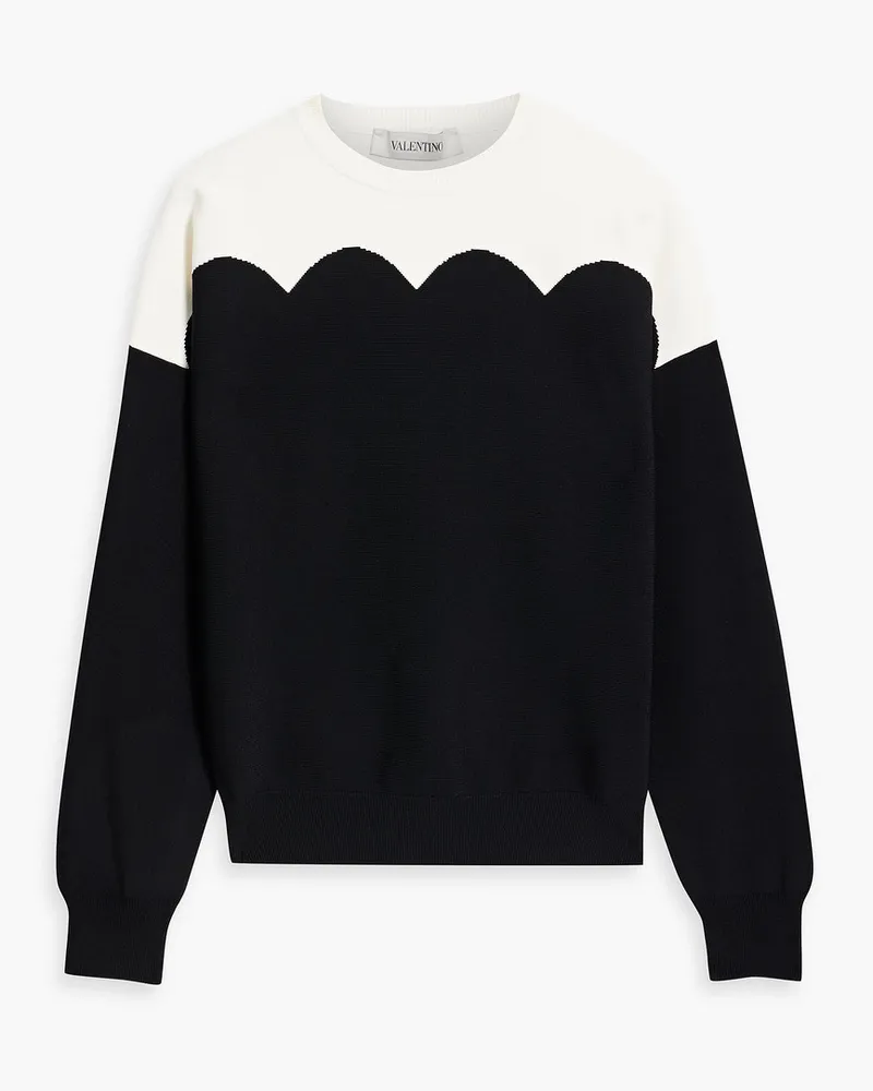 Valentino Garavani Two-tone knitted sweater - Black Black