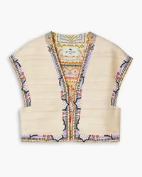 Etro Printed satin-trimmed silk-blend canvas vest - White White