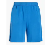 Softest stretch Micro Modal and cotton-blend fleece shorts - Blue