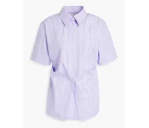 Striped cotton-poplin shirt - Purple