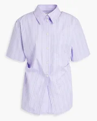 Victoria Beckham Striped cotton-poplin shirt - Purple Purple