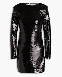 Frame Denim Sequined cotton and modal-blend jersey mini dress - Black Black