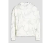 Camouflage-print French cotton-terry hoodie - White