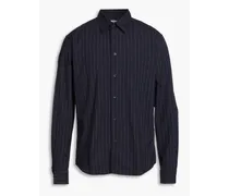 Pinstriped woven shirt - Blue