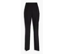 Camargue wool-blend straight-leg pants - Black
