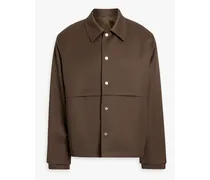 Wool-blend twill jacket - Brown