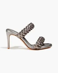 Alexandre Birman Braided metallic leather mules - Metallic Metallic