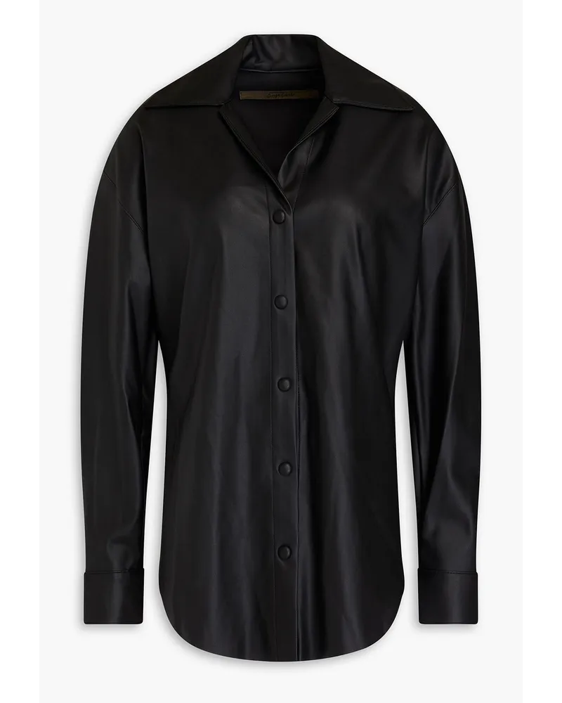 Enza Costa Faux leather shirt - Black Black