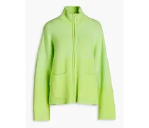 Tine jacquard-knit zip-up sweater - Green