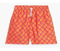 Tropez mid-length printed swim shorts - Orange