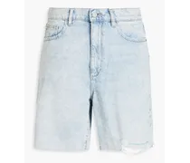 Emilie distressed faded denim shorts - Blue
