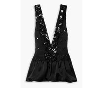 Salina sequin-embellished tulle and satin mini dress - Black