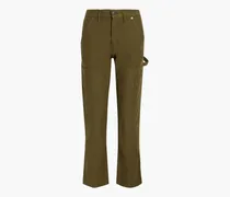 Le Slouch cotton-canvas straight-leg pants - Green