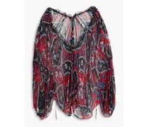 Printed silk-voile blouse - Red