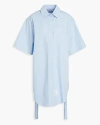 Thom Browne Cotton-poplin mini shirt dress - Blue Blue