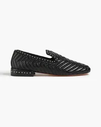 Maje Studded quilted leather loafers - Black Black